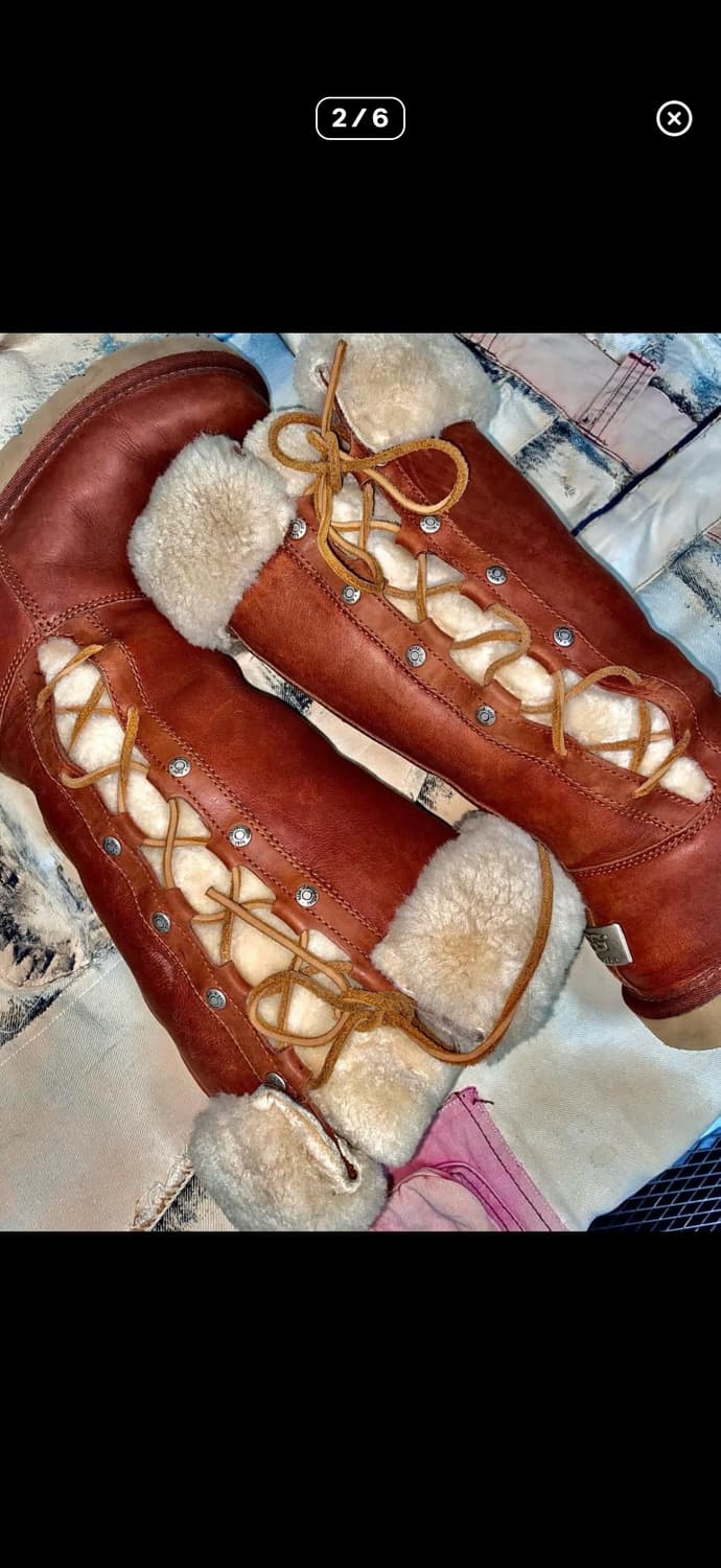 ugg 어그 레이스업 소가죽 빈티지 롱부츠 상품이미지2