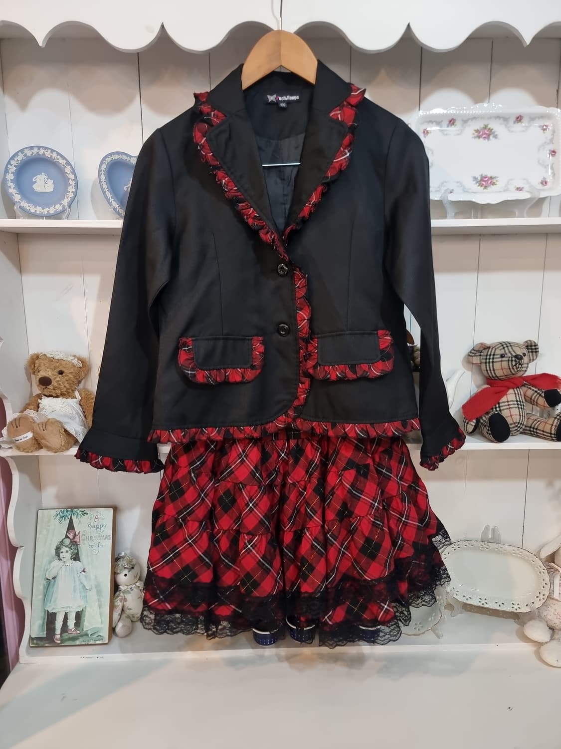 Tuch.Rouge 체크 플리츠 스커트 셋업 상품이미지9