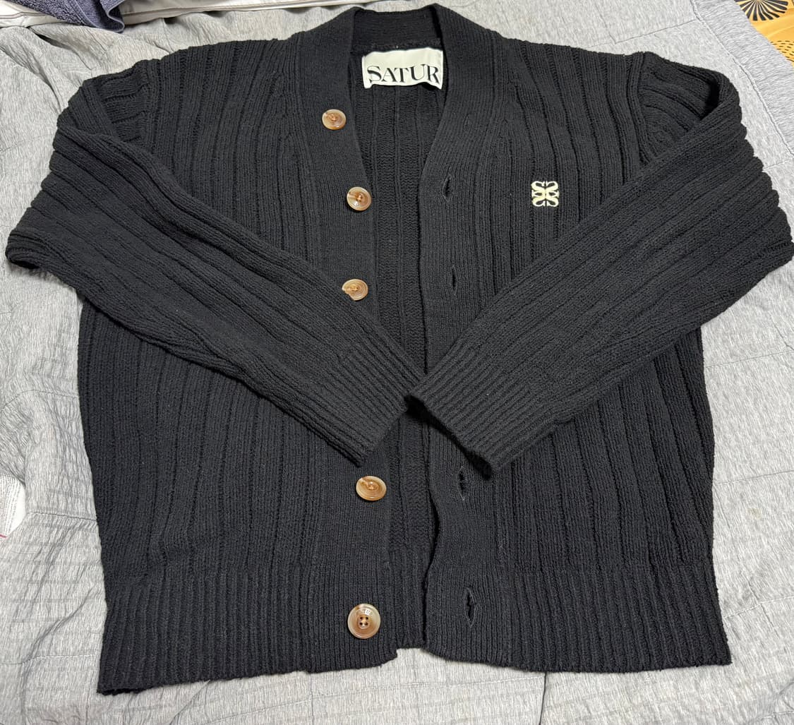 세터 파로 오버 사이즈 부클 가디건 클래식 블랙 M 상품이미지2