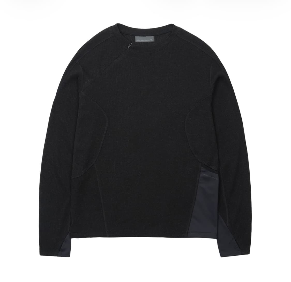 산산기어 리브드 롱슬리브 블랙 상품이미지1