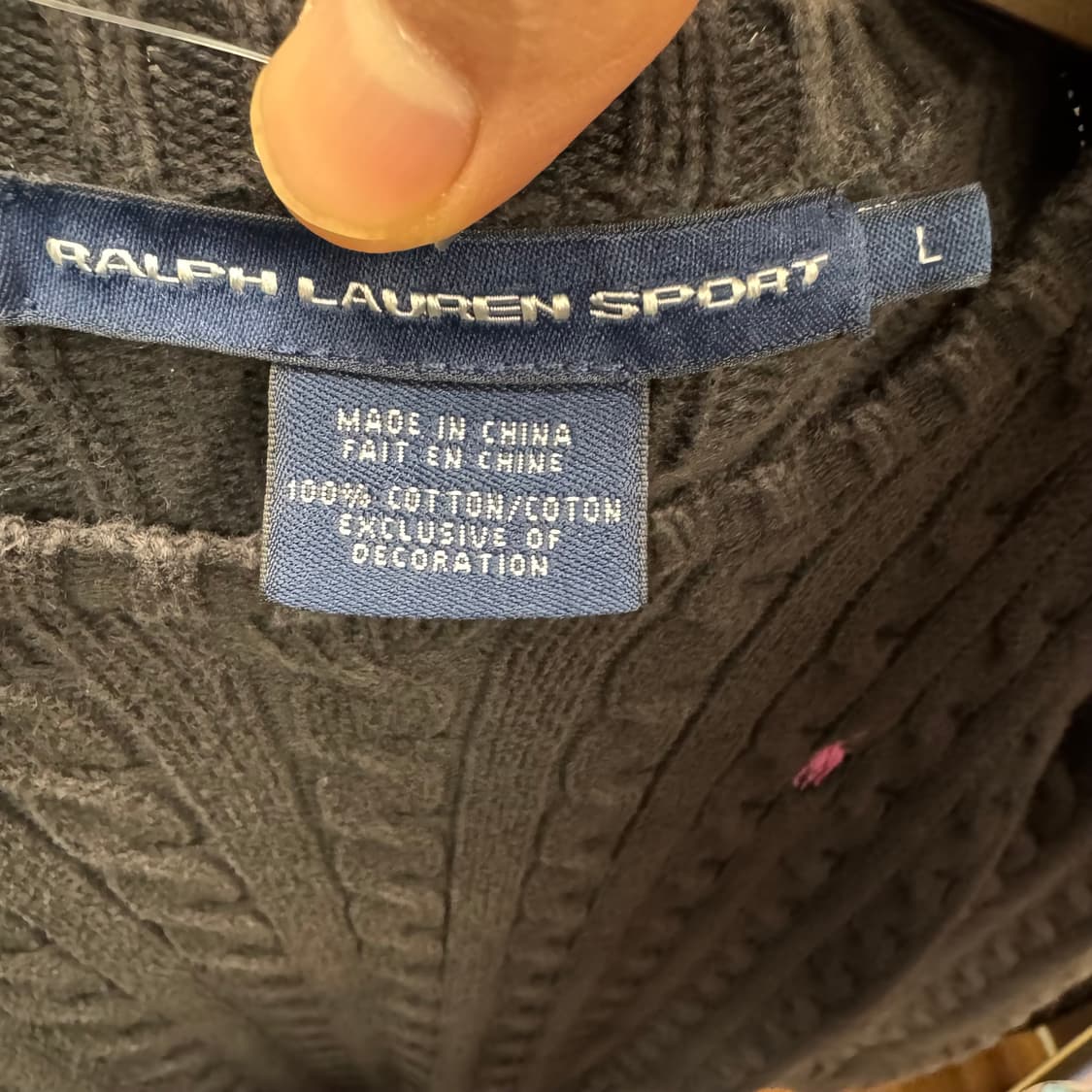 폴로 랄프포렌 케이블 니트 핑크 포니 포인트 블랙 상품이미지7