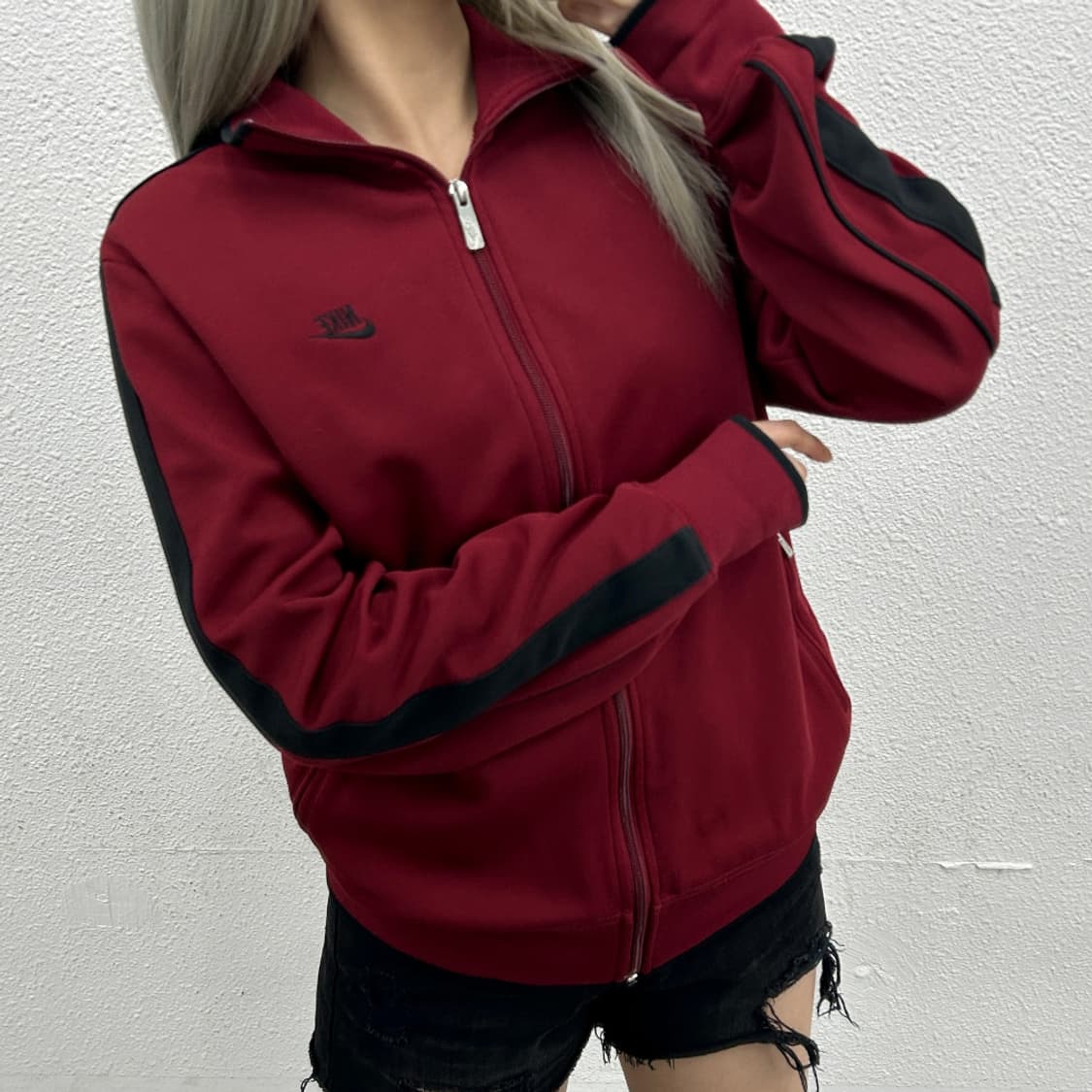 나이키 블랙 라인 버건디 집업 XL 상품이미지2