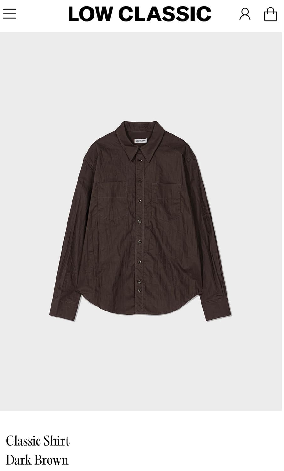 로우클래식 클래식 셔츠 다크브라운  상품이미지1