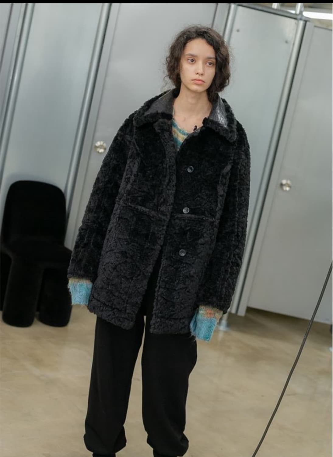 Perverze 퍼버즈 리버서블 무스탕 코트 블랙 상품이미지2