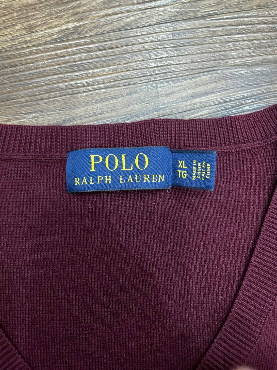 폴로 랄프로렌 피마코튼 브이넥 니트 스웨터 딥버건디 상품이미지7
