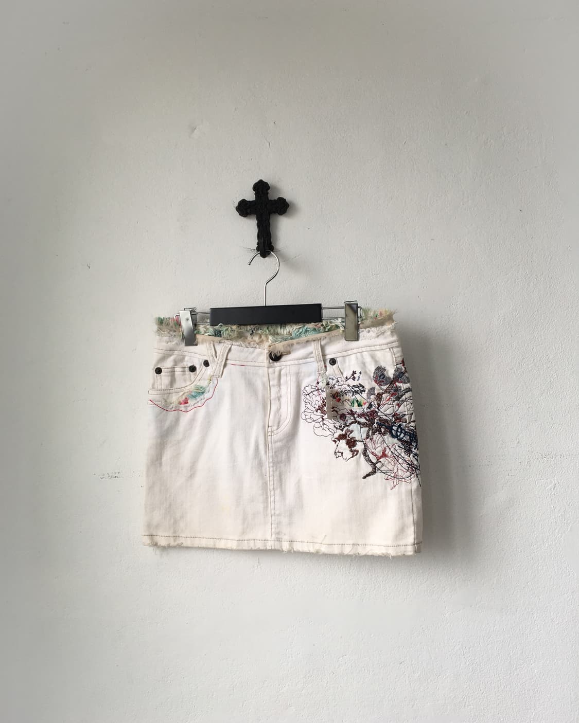 Oriental embroidery point mini skirt 상품이미지1