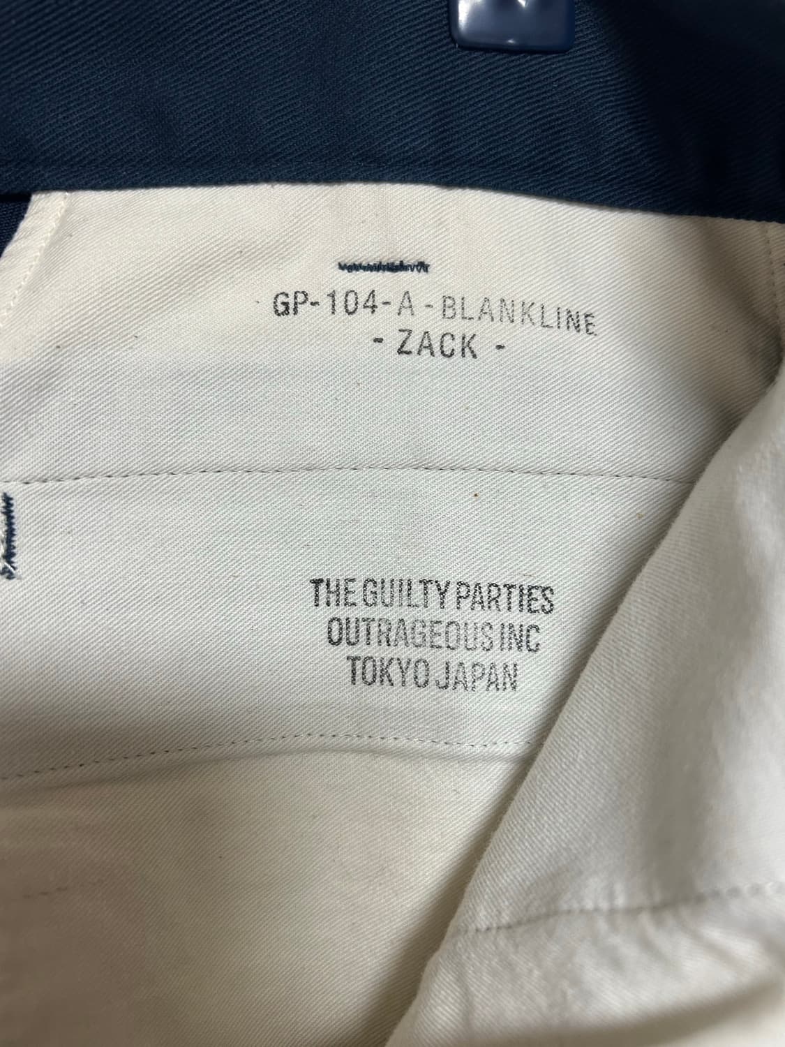 [S] 와코마리아 블랭크라인 치노 잭 블루 상품이미지6