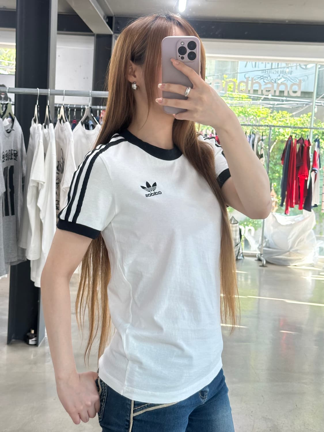아디다스 파이어버드 삼선 링거반팔티 상품이미지2