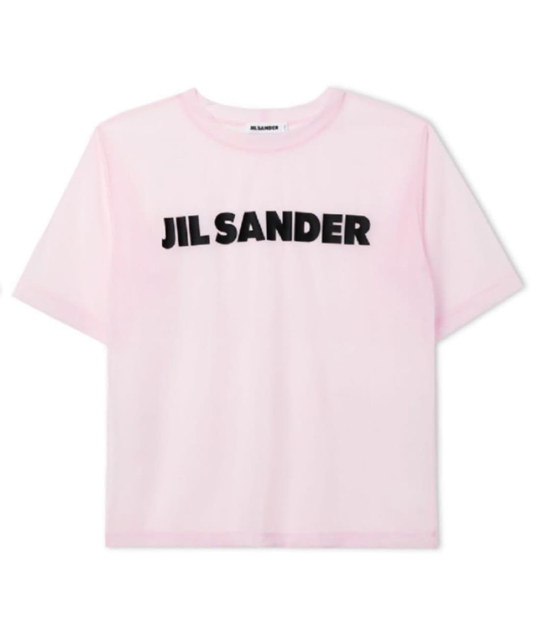 질샌더 Jil Sander 로고 시스루 나일론 티셔츠 핑크 상품이미지1