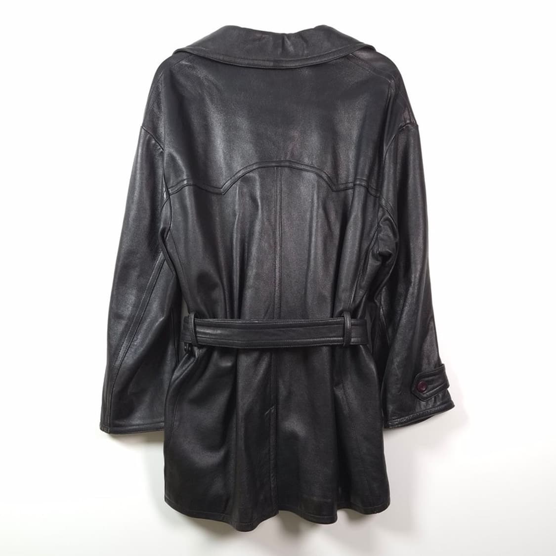 de passer 벨티드 양가죽 하프 코트 상품이미지2