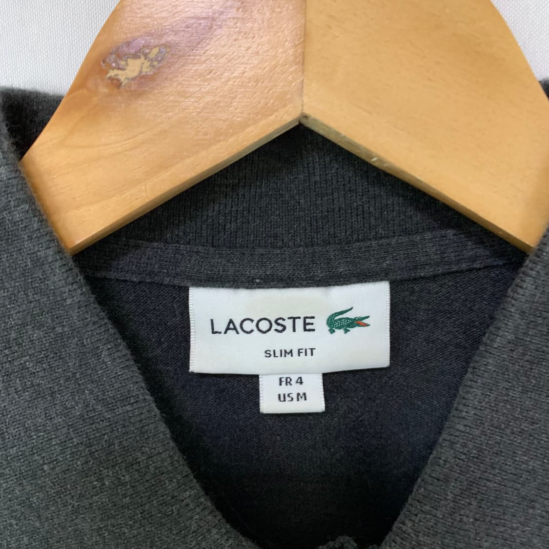 라코스테 차콜 슬림핏 폴로티 카라 반팔 티셔츠 M 남녀공용 상품이미지6