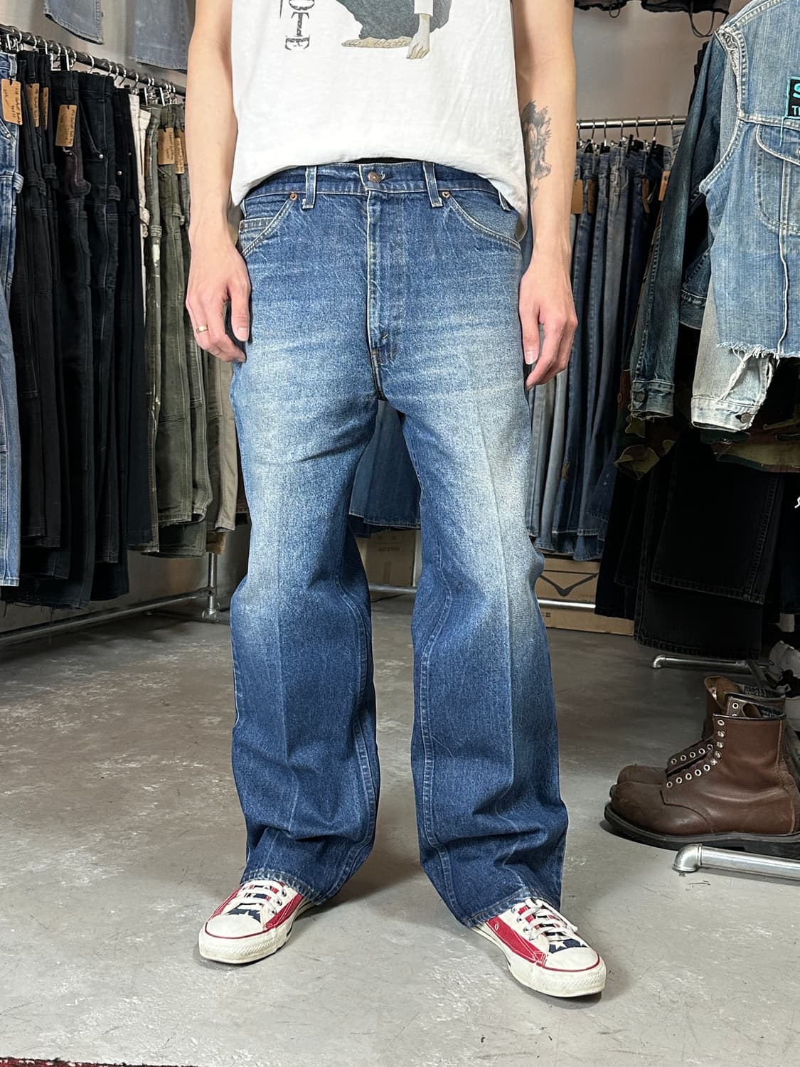 80's USA Made 빈티지 리바이스 517 오렌지탭 부츠컷 상품이미지3