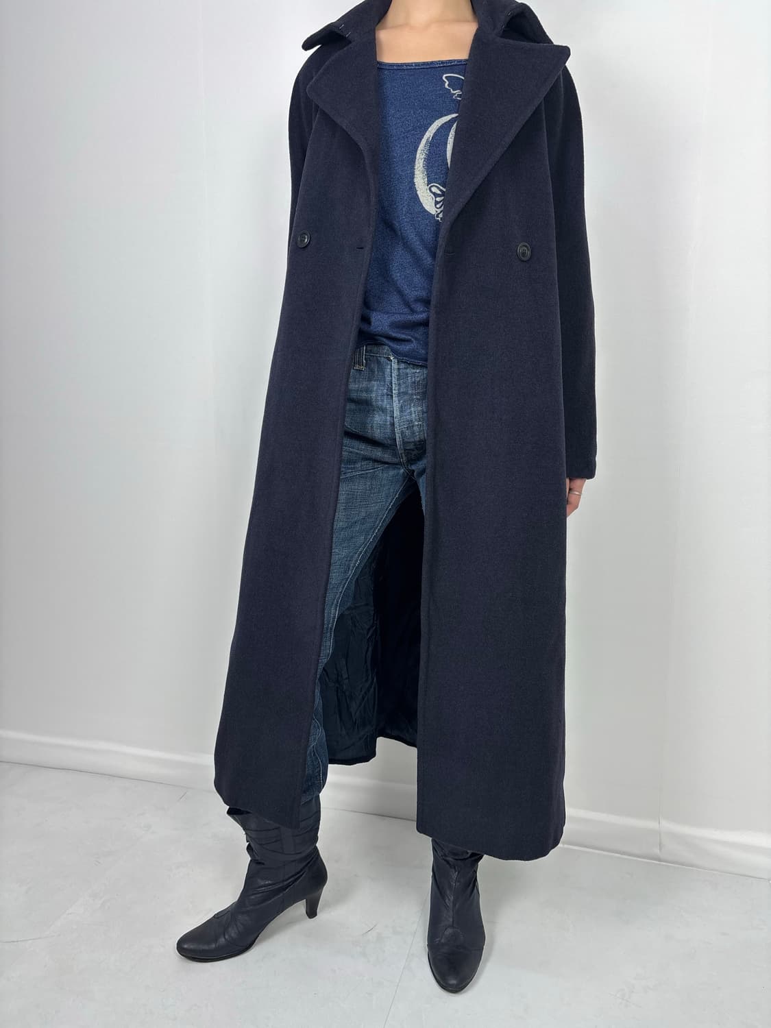 ALPACA NAVY MAXI COAT 상품이미지3