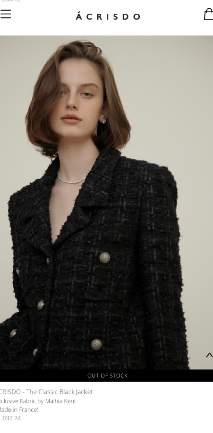 아크리스도 트위드 블랙자켓 상품이미지1
