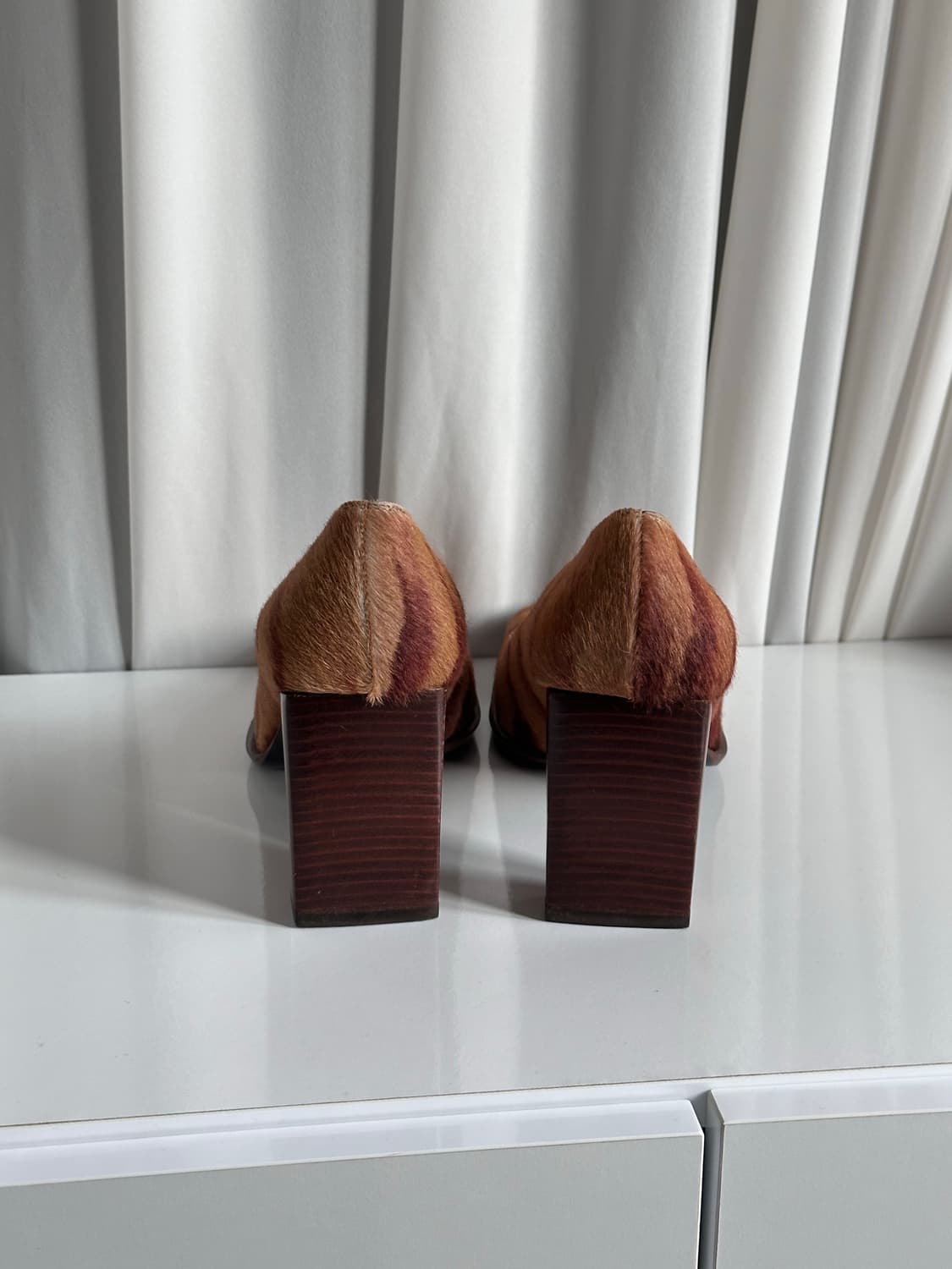 펜디 빈티지 송치 애니멀 패턴 스퀘어토 펌프스 힐 상품이미지4