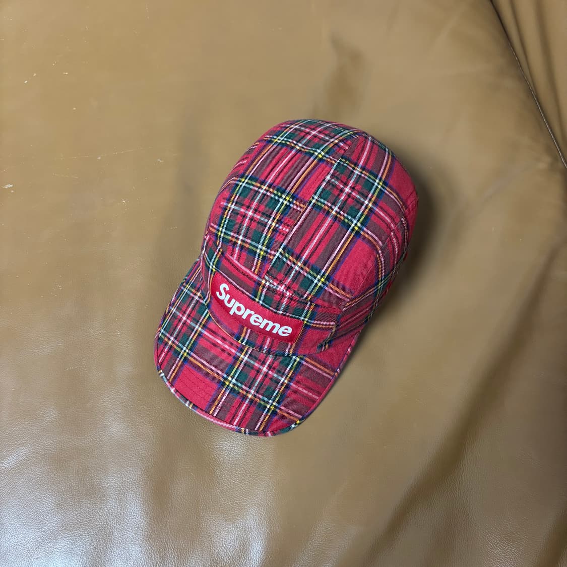 슈프림 캠프캡 모자 박스로고 20fw 타탄 체크 레드 상품이미지6