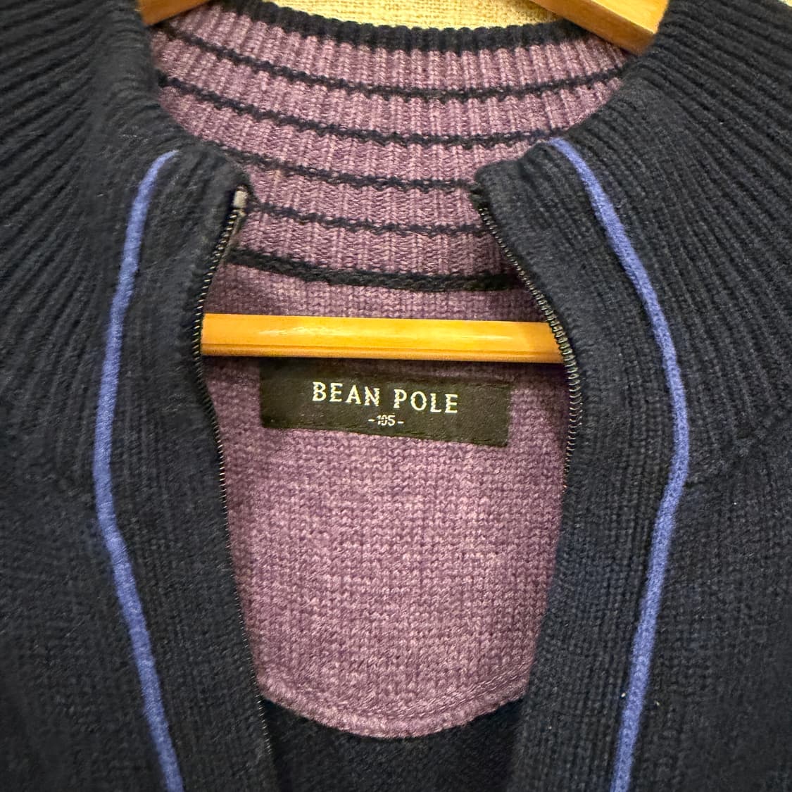 빈폴 00's 반집업 울100% 니트 105 네이비 상품이미지2