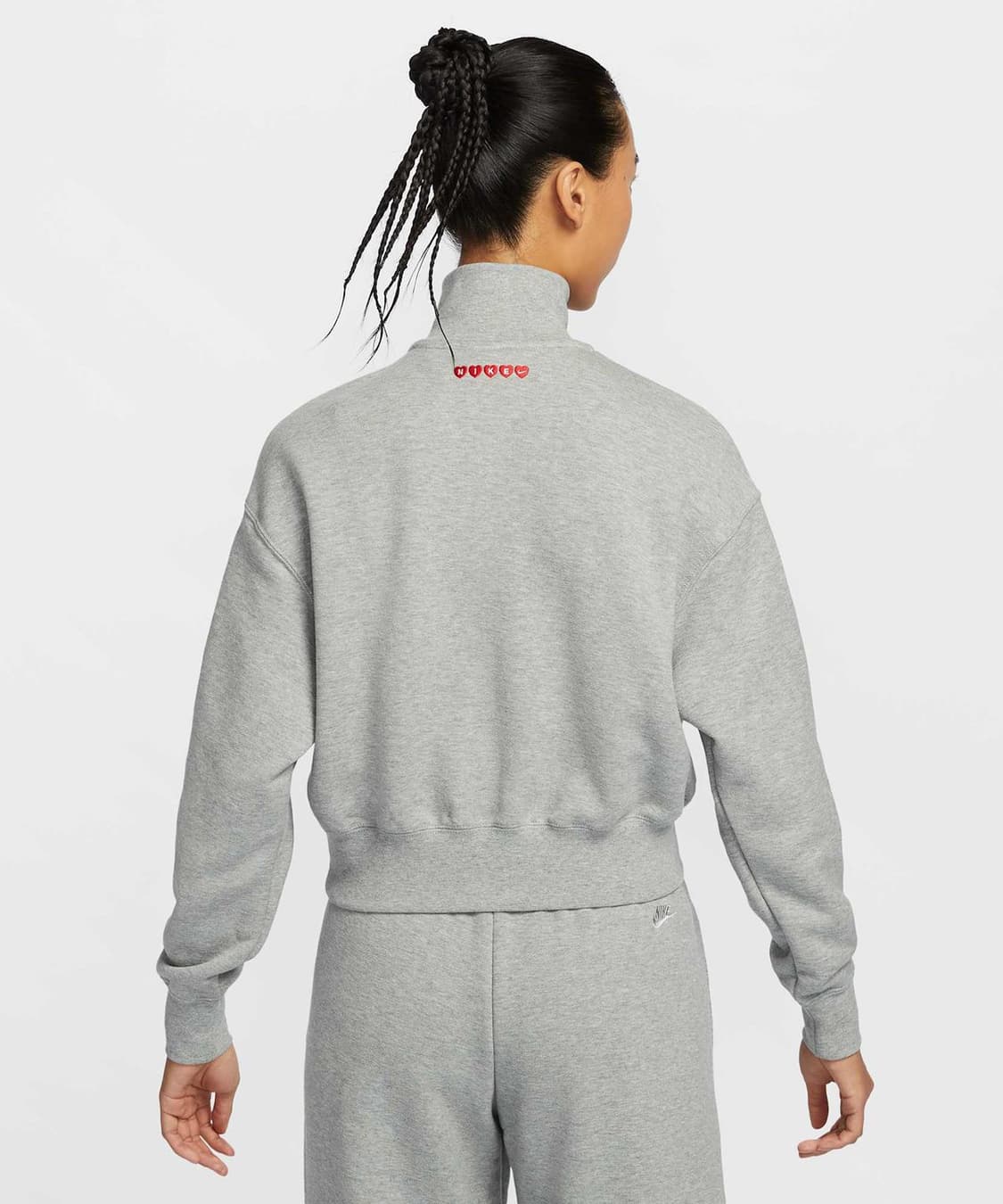나이키 여성 피닉스 플리스 쿼터집 크롭 스웻셔츠 S 상품이미지2
