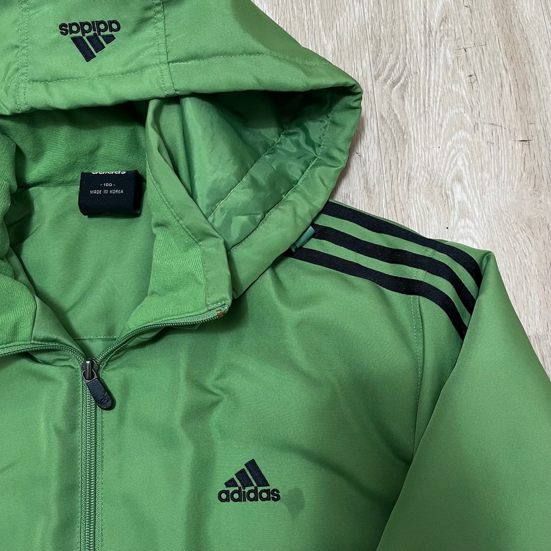 아디다스 올드스쿨 사이드라인 바람막이 후드 패딩 점퍼 L(100) 상품이미지3