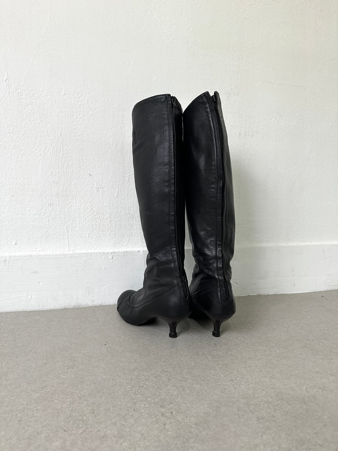 랑방 발레코어 키튼힐 레더 롱부츠 상품이미지6