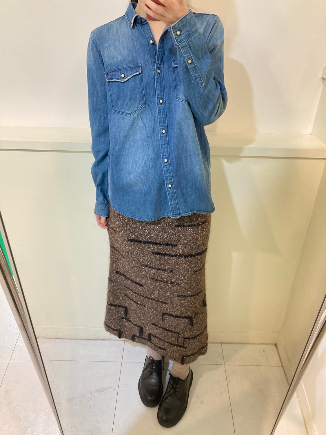 단추 포인트 웨스턴 데님 셔츠 상품이미지8