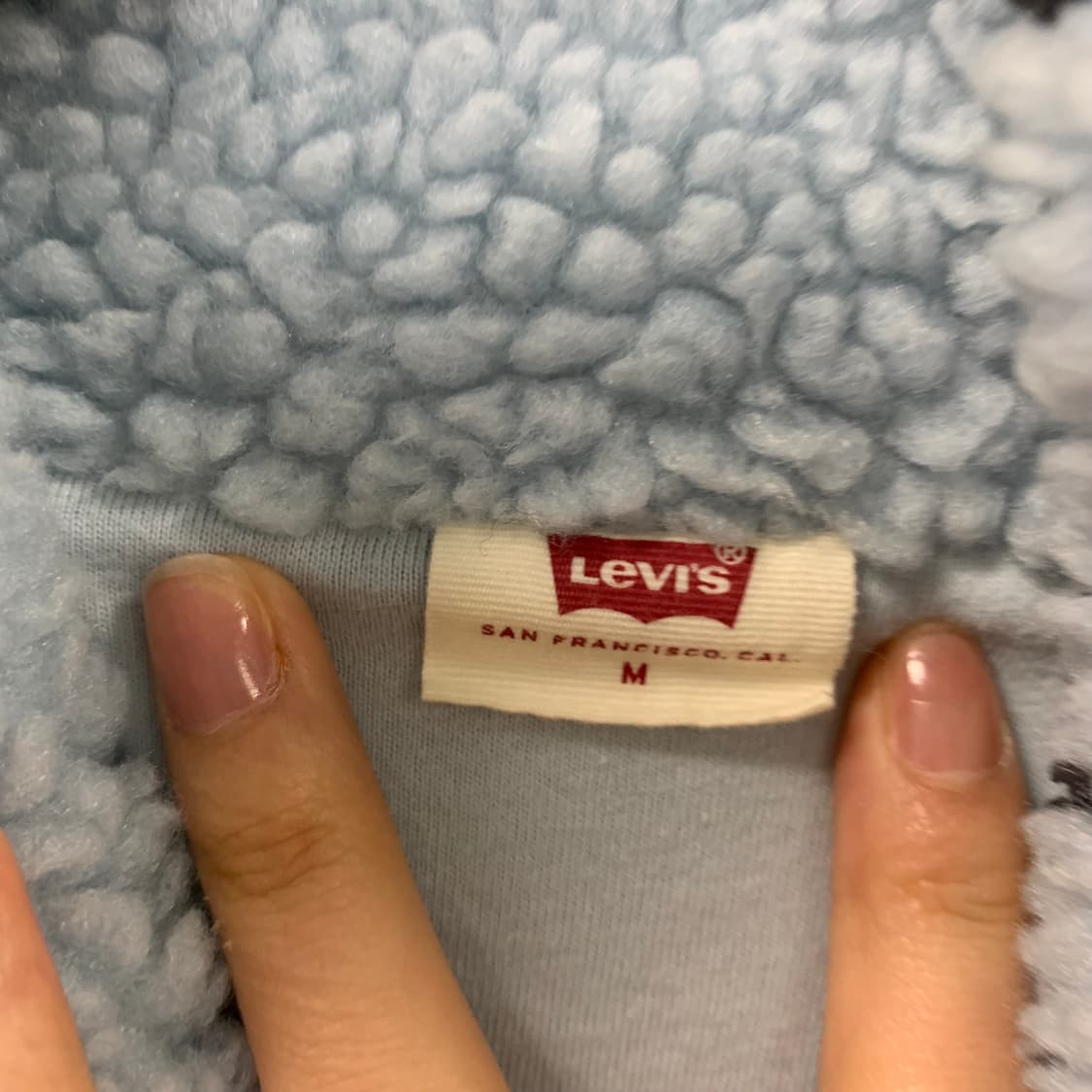 리바이스 스카이블루 쉐르파 반집업 맨투맨 상품이미지6