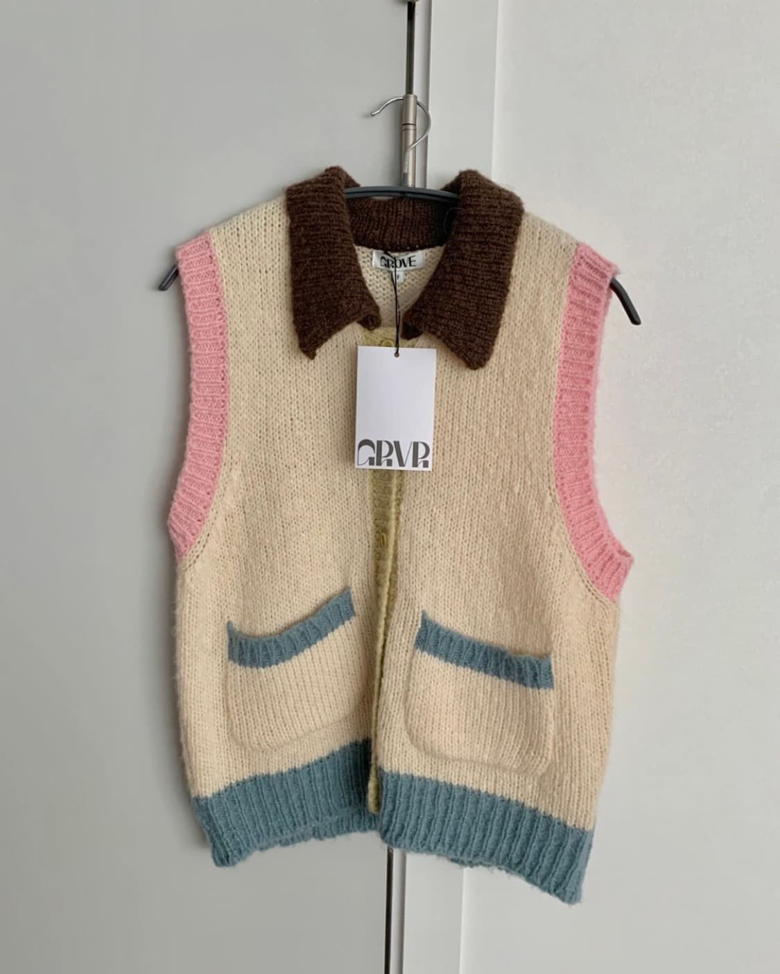 그로브 조끼 MATTY VEST IVORY 새상품 상품이미지1