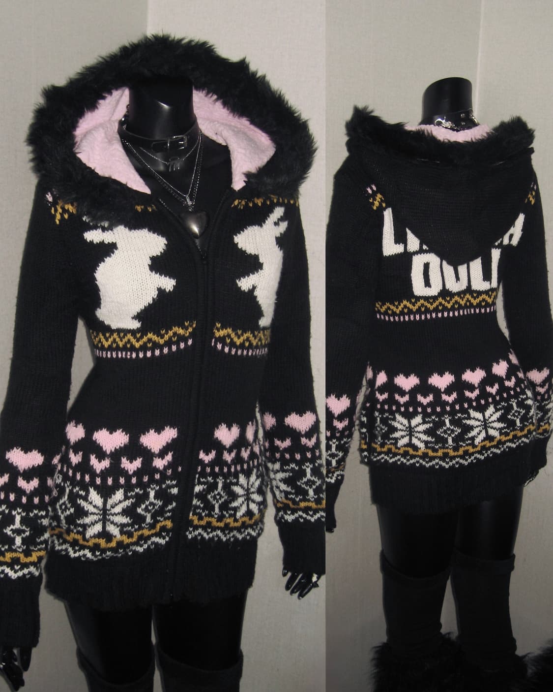 리즈리사돌 LIZ LISA doll 코위찬 노르딕 퍼 니트가디건 히메갸루 상품이미지1