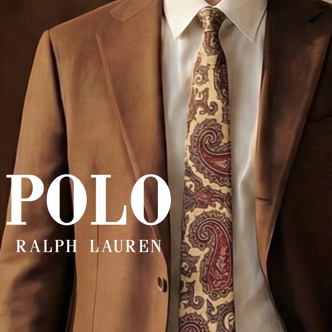 폴로 랄프로렌 실크 베이지 페이즐리 넥타이 9cm A+등급 A19667 상품이미지1