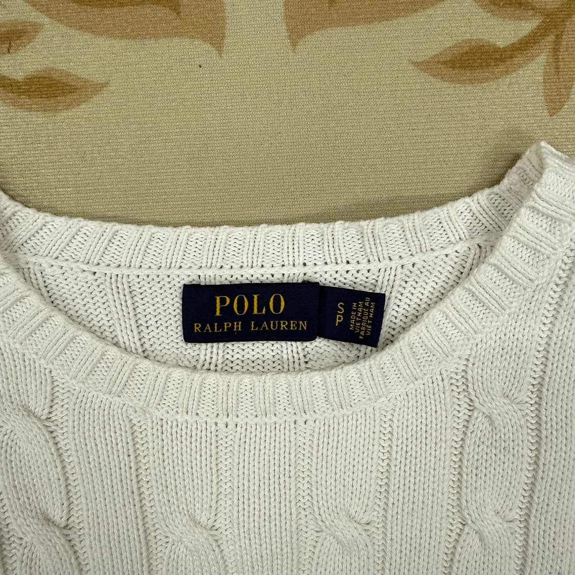 (우먼즈S)폴로 랄프로렌 코튼 꽈배기니트(화이트) 상품이미지2