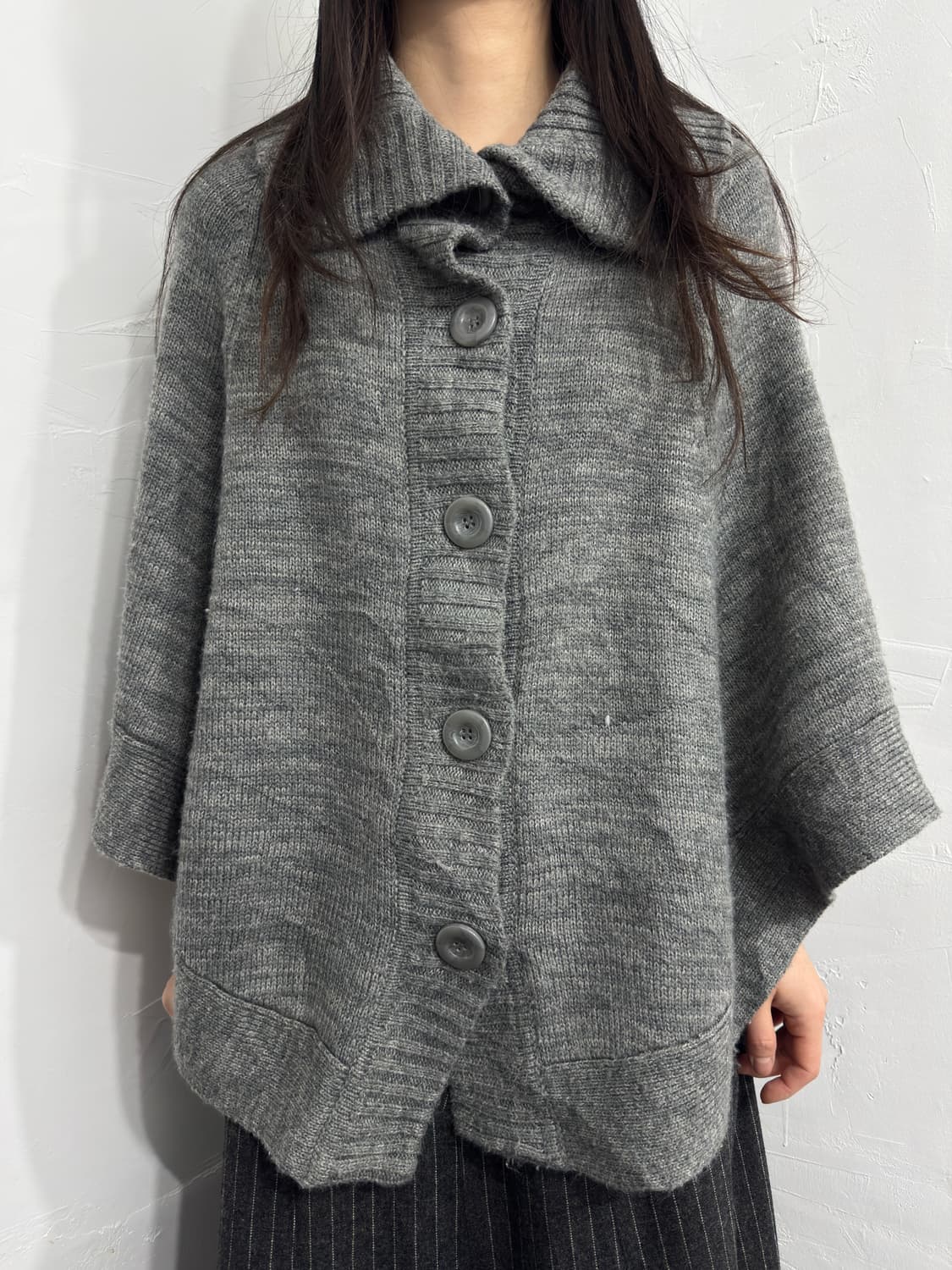 knit button cape 상품이미지1