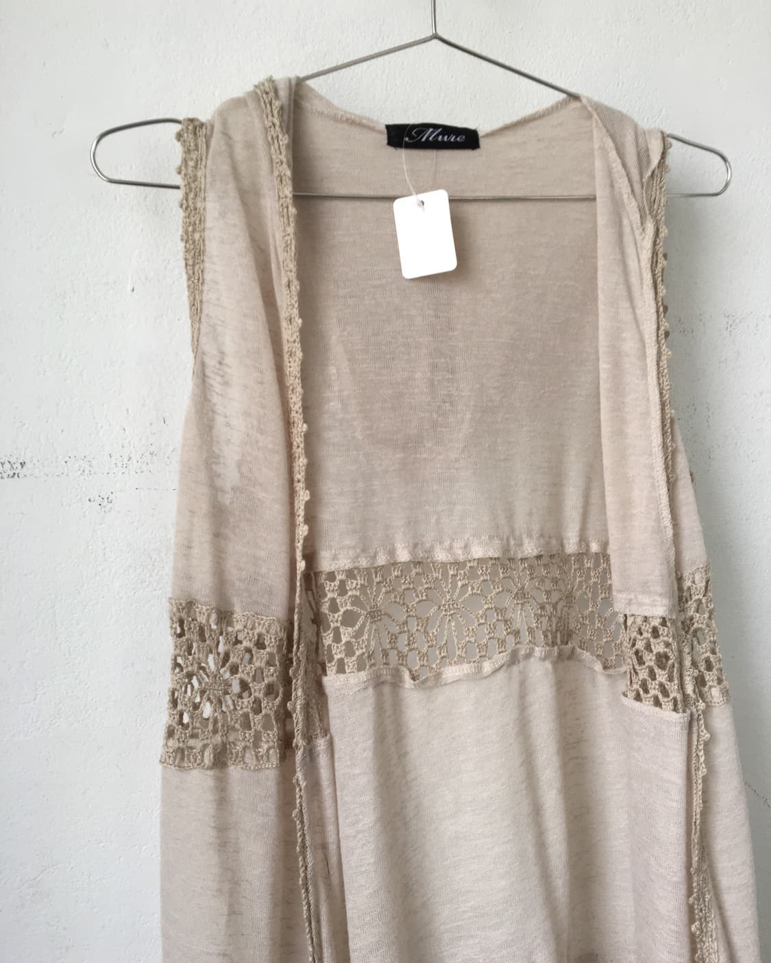 Fringe crochet layer hood open vest 상품이미지5