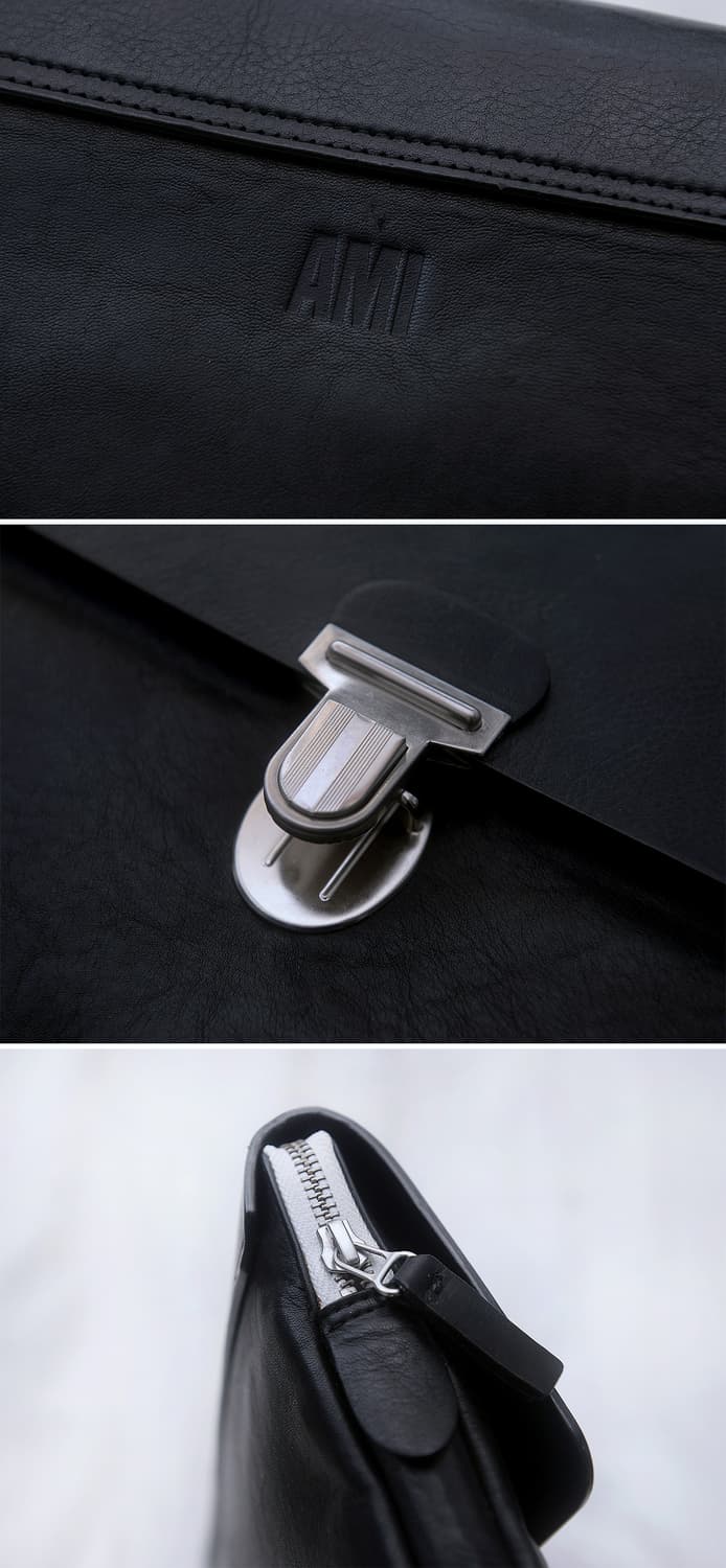 아미 (AMI) 베지터블 레더 플랩 클러치백 도큐먼트케이스 상품이미지9