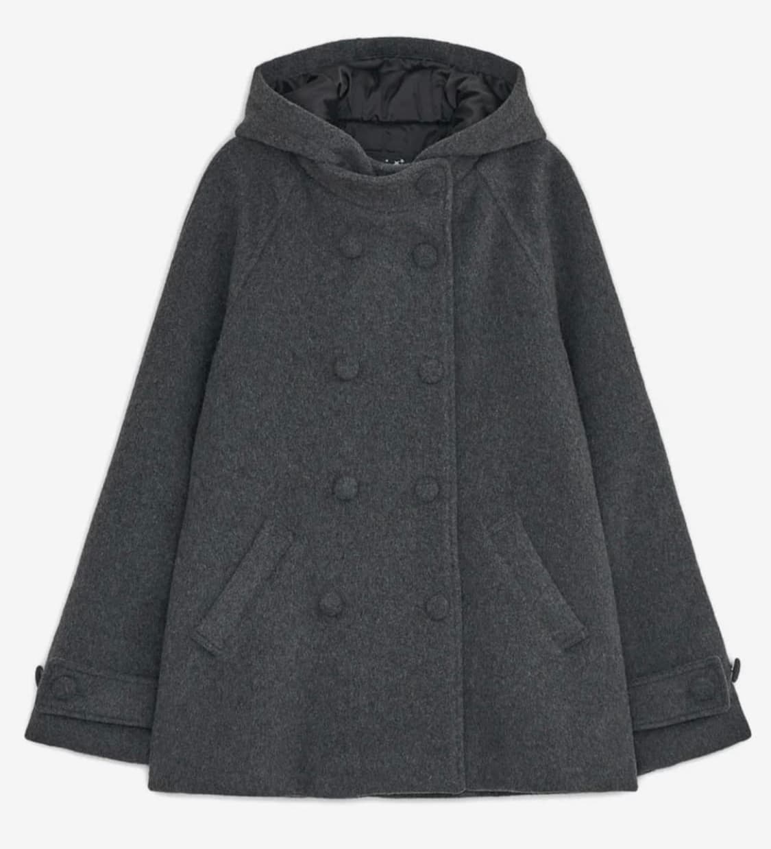 허그유어스킨 코트 후드 차콜 상품이미지1