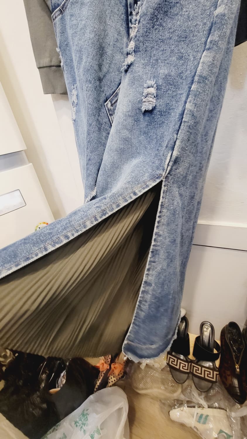 더일마 리본 맨투맨. 유니크데님스커트 상품이미지9