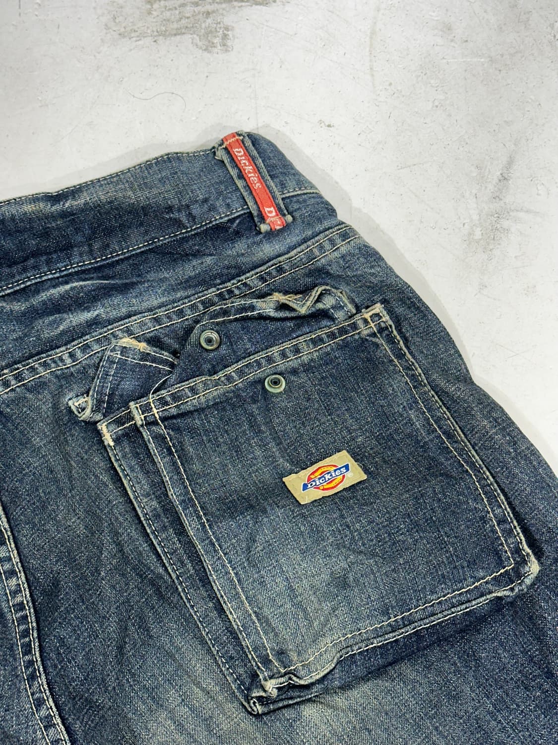 디키즈 진청 포켓 포인트 와이드 워크 팬츠 데님 청바지  상품이미지6