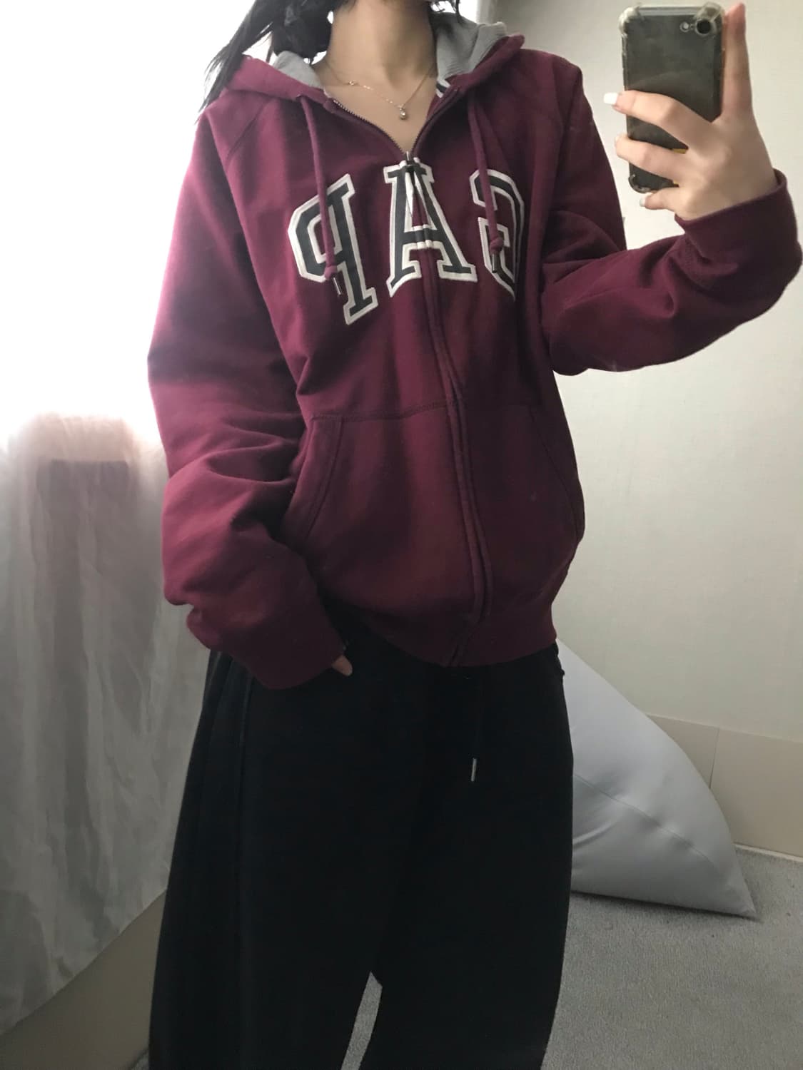 갭 버건디 후드집업 상품이미지7