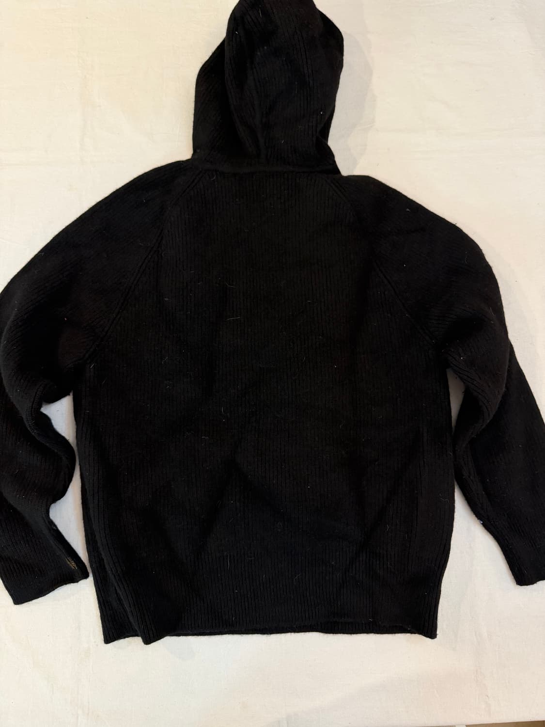 포터리 반집업 울 니트 후드 블랙 상품이미지2