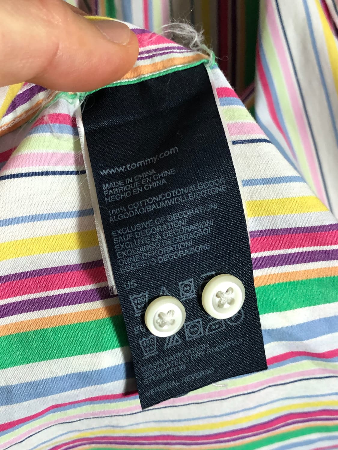 타미 힐피거 무지개 스트라이프 패턴 빈티지 핏 옥스포드 셔츠 상품이미지4