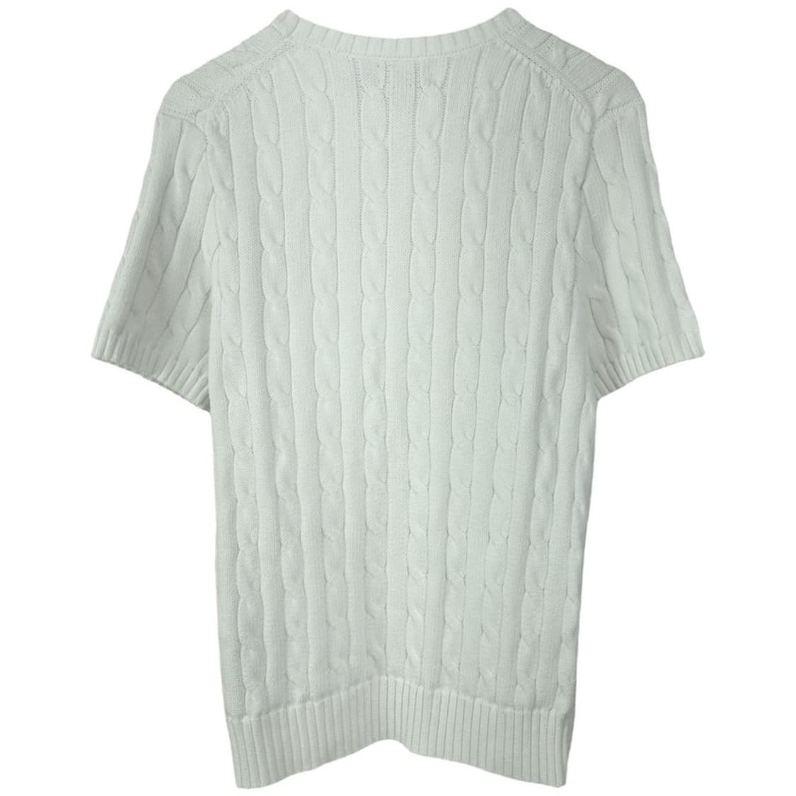 [폴로 랄프로렌] 포니 로고 자수 케이블 반팔 니트 아이보리 M19613 상품이미지3