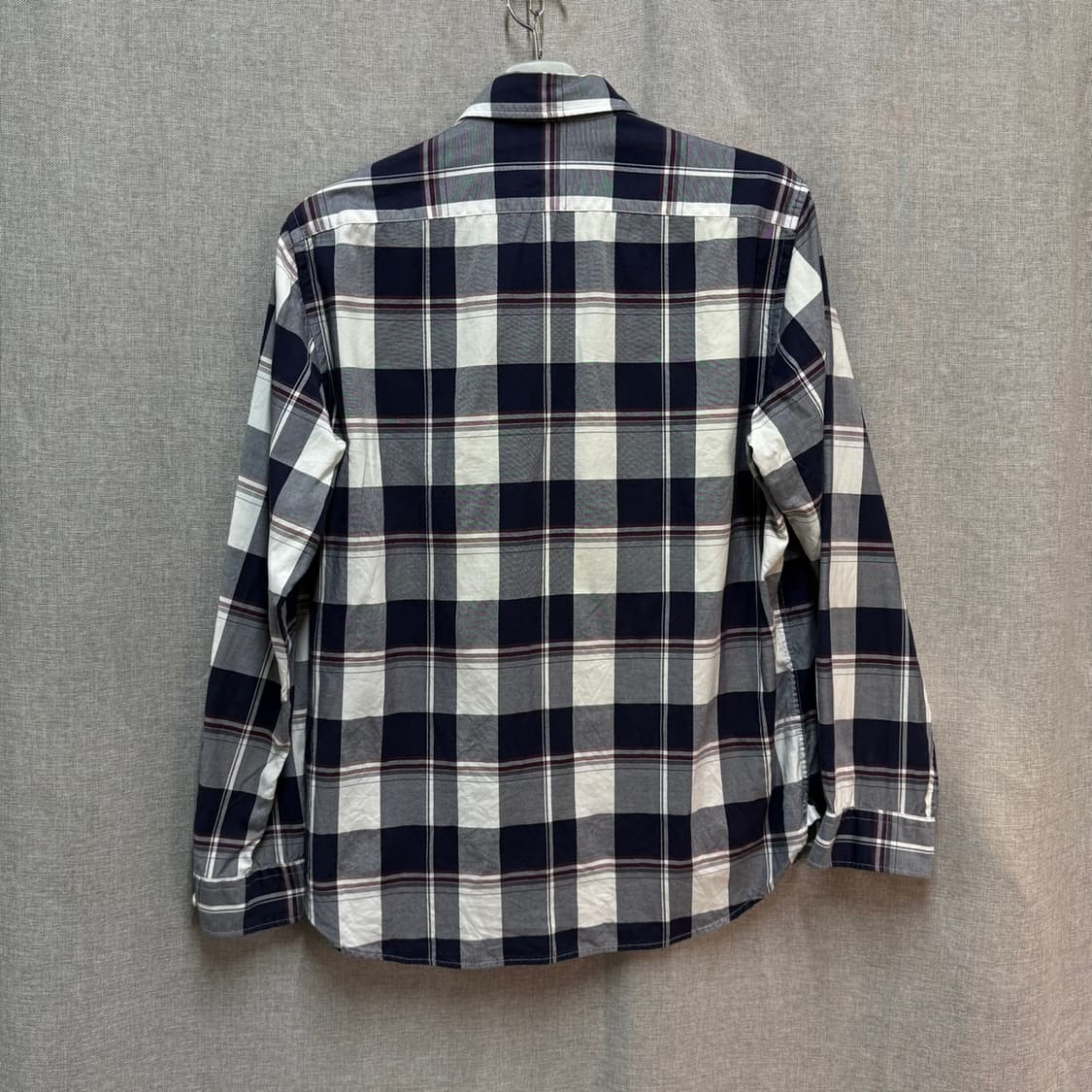 [105] 빈폴 네이비 체크 긴팔 셔츠 남방 상품이미지5