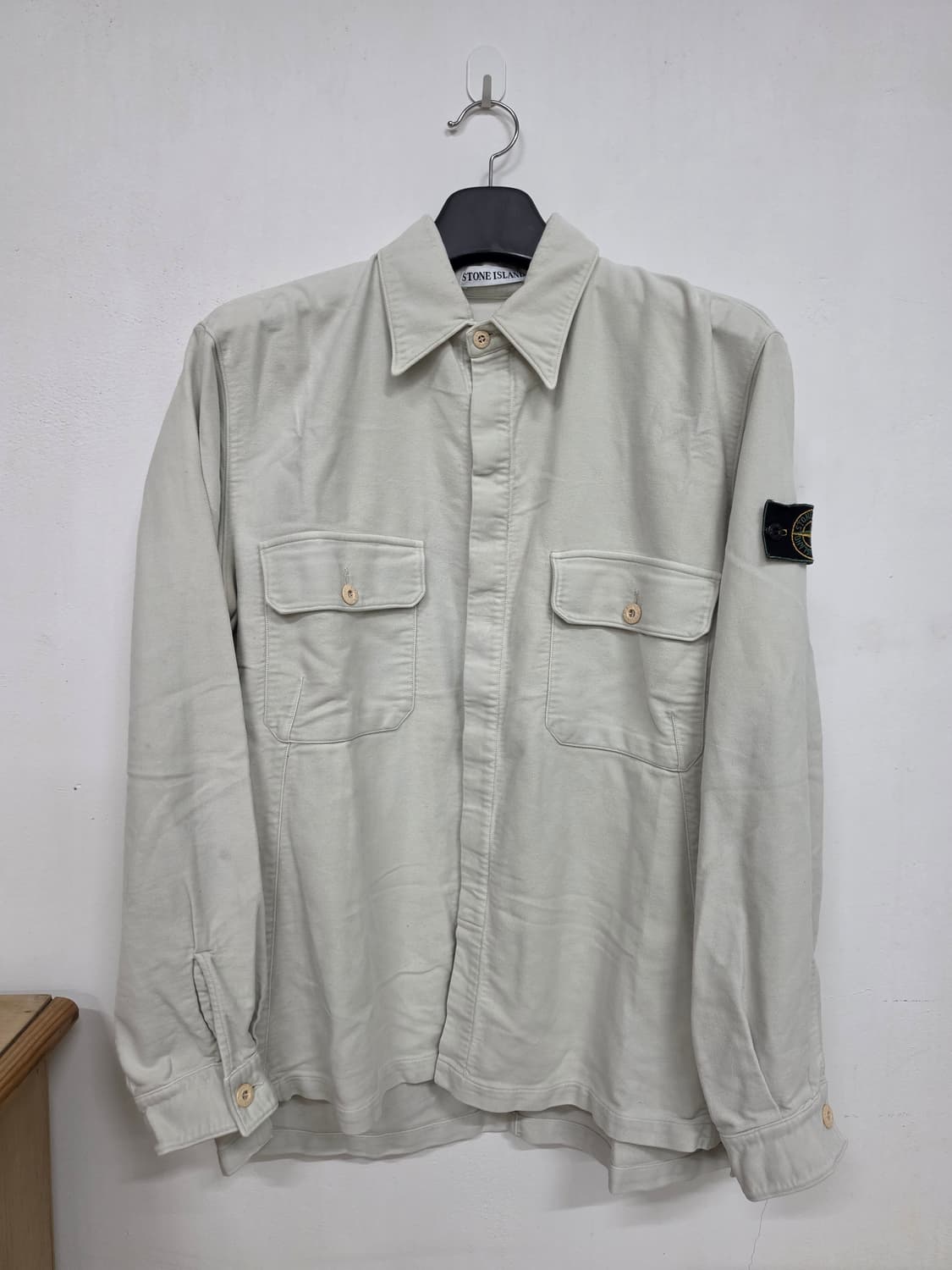 98AW 스톤 아일랜드 그린 엣지 코튼 오버셔츠 상품이미지1