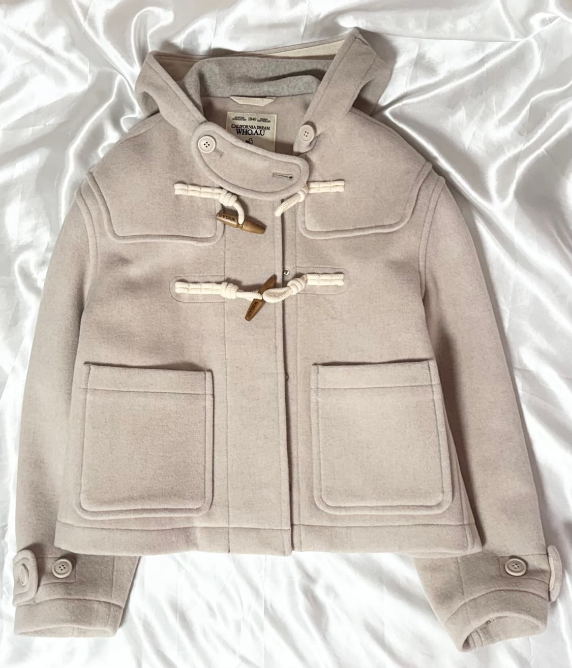 후아유 울 더플 코트 아이보리 WHJWE4T11F 떡볶이 상품이미지1