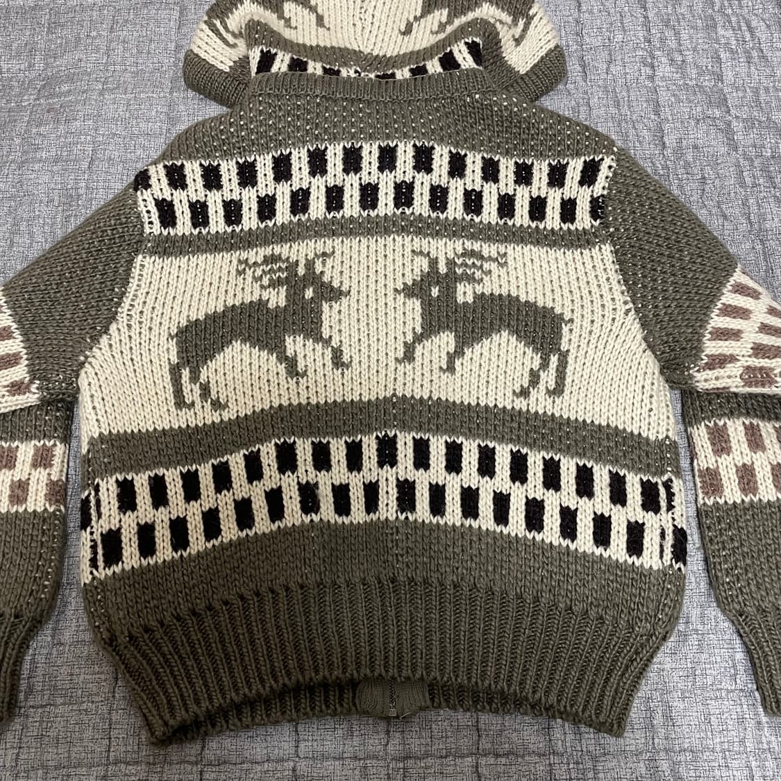 더오픈프로덕트TheOpenProduct 자카드 니트 집업 코위찬 후드집업 상품이미지7