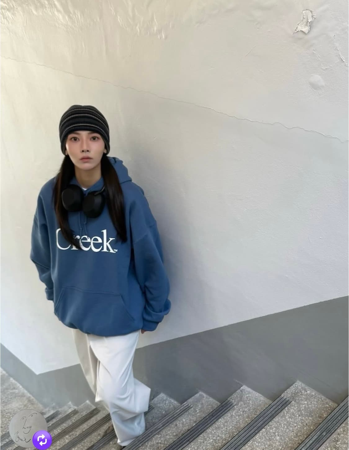 [L] Creek 크릭 뉴욕 한정판 후드 블루 네이비 정품 새상품 상품이미지1