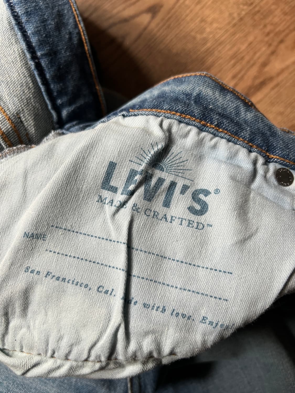 [36]리바이스 블루탭 502 빈티지 워싱 스트레치 셀비지 데님 팬츠 상품이미지5