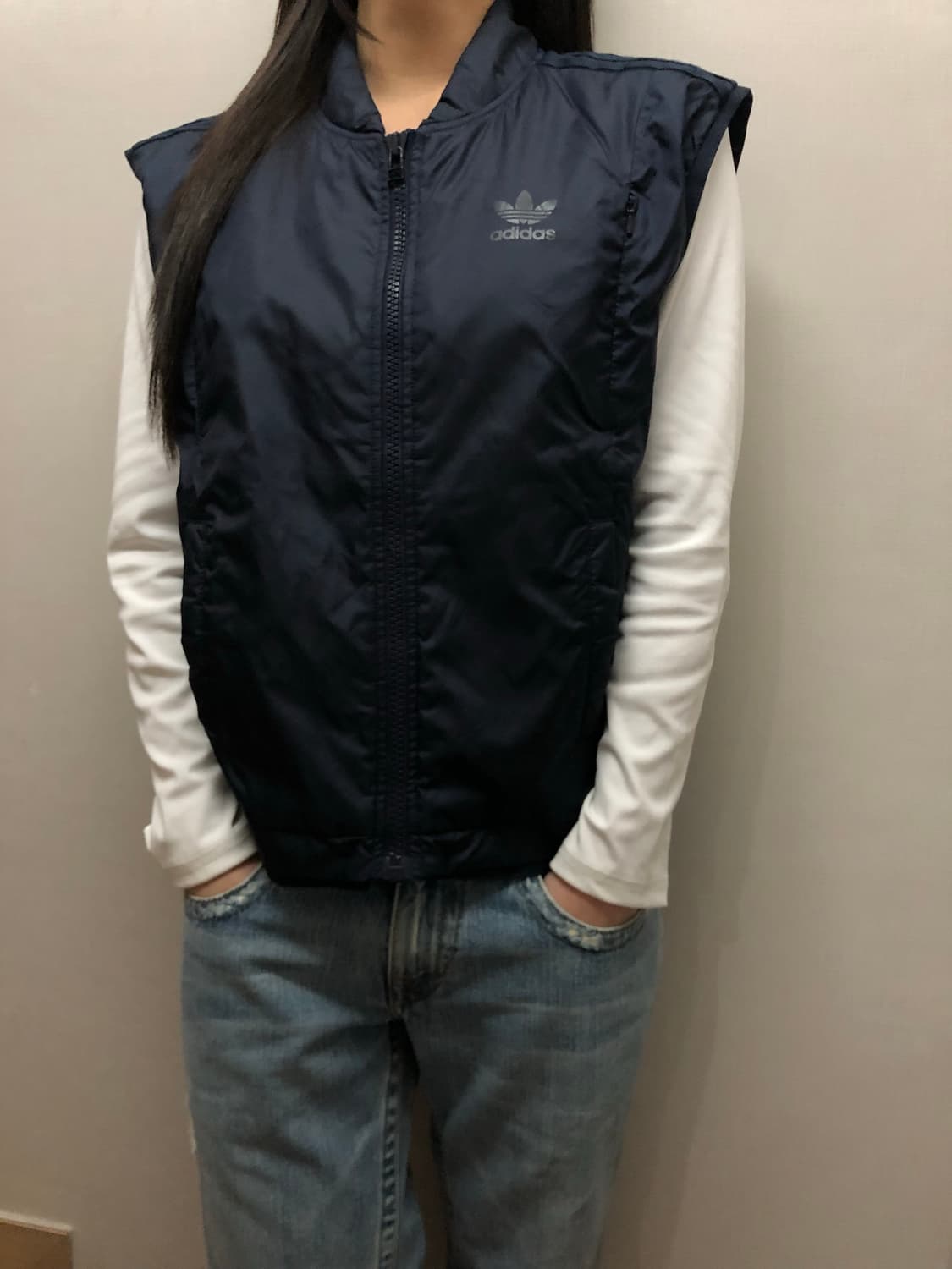 빈티지 아디다스 네이비 패딩 베스트 상품이미지2