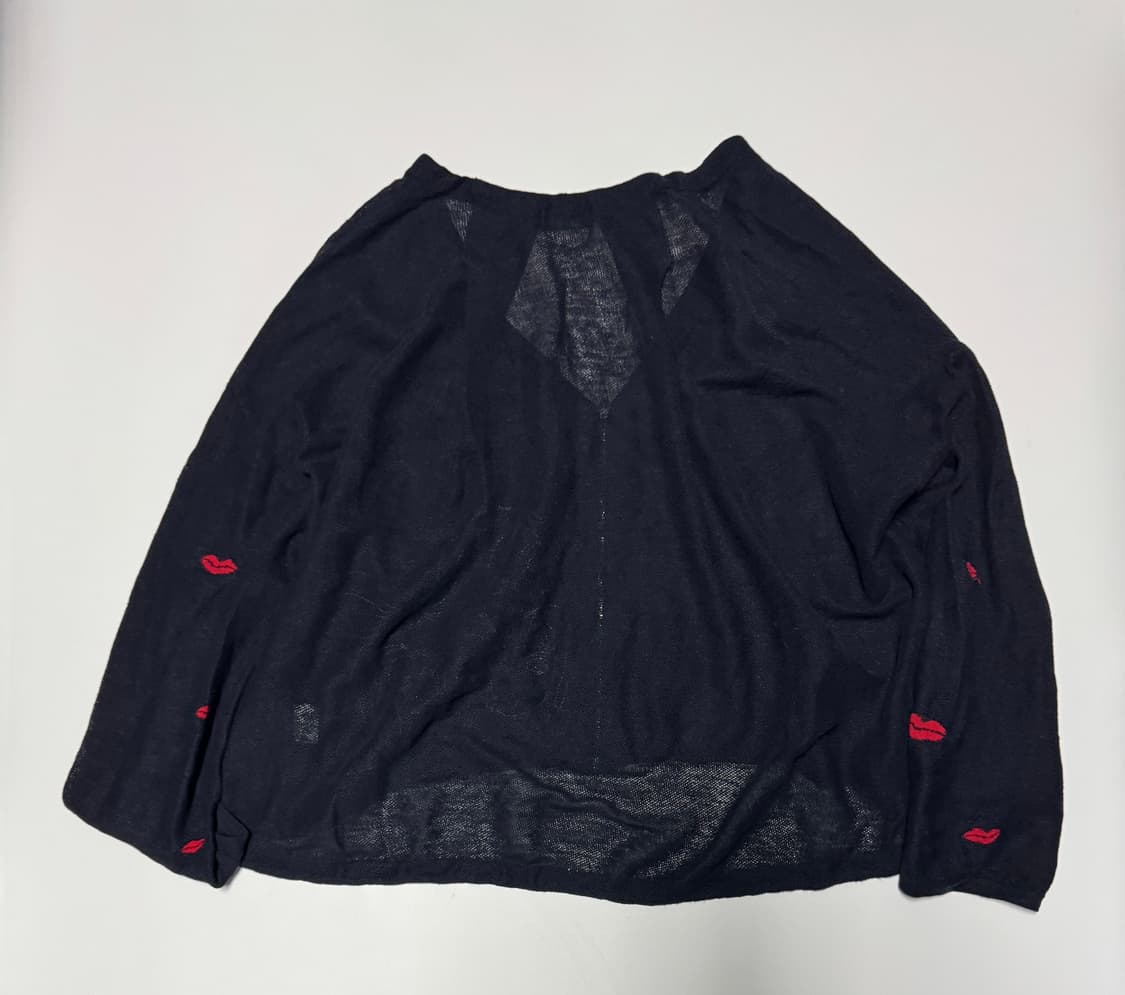 희귀!! 여성 베네통 입술 프린팅 오버핏 린넨 가디건 F 상품이미지2