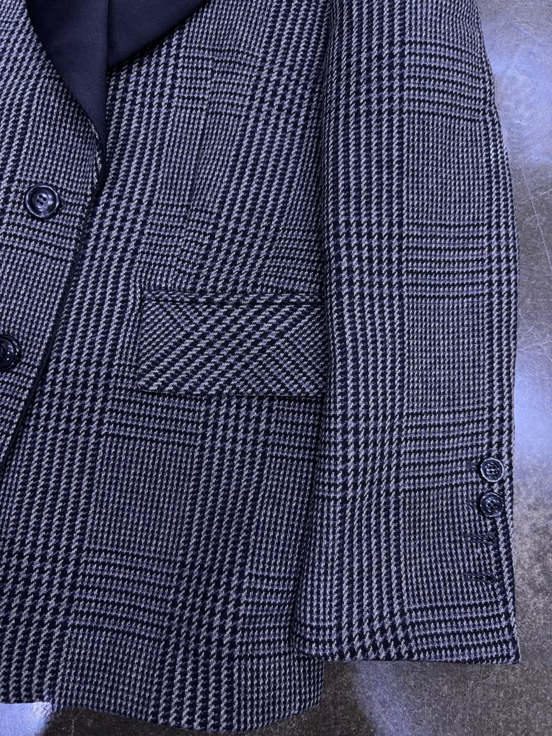 JS 뉴욕 하운드투스 체크 블랙 라펠 코트 자켓 F 상품이미지5