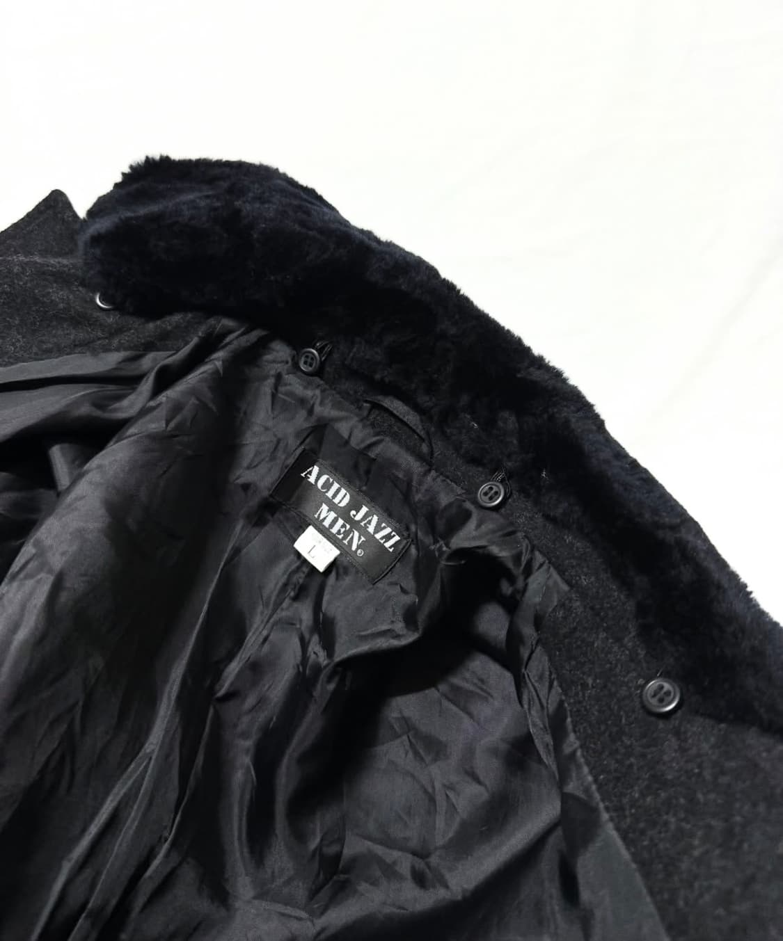 Acid Jazz - 퍼 카라 롱 코트 상품이미지5